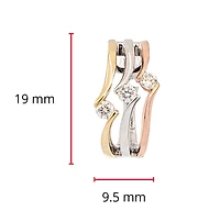 14K Tri Tone Gold 0.54cttw Diamond Hoop Earrings