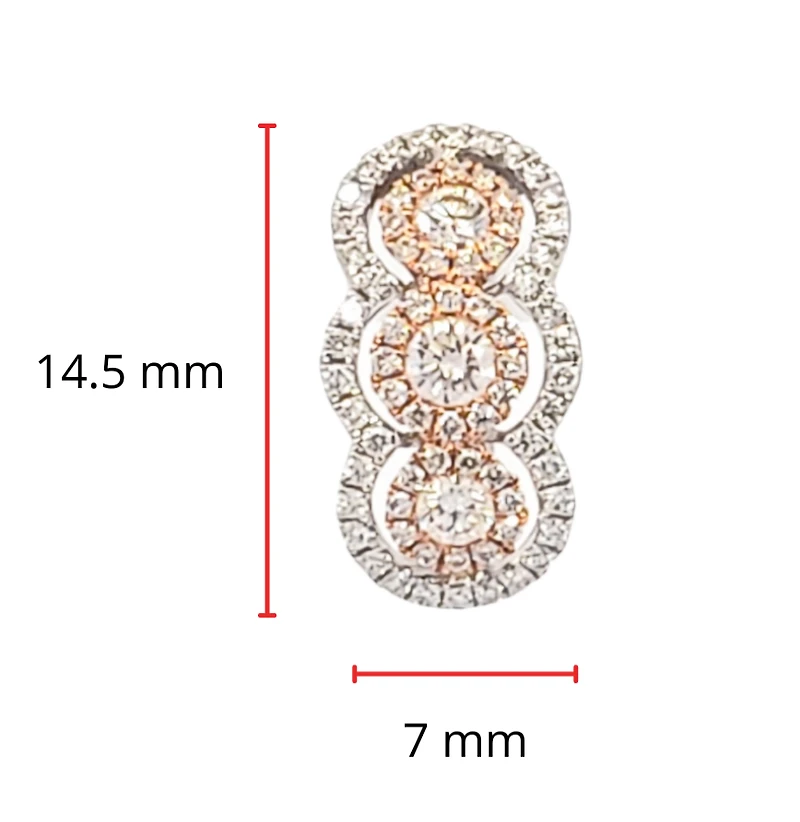 14K White & Rose Gold 0.76cttw Diamond Hoop Earrings