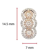 14K White & Rose Gold 0.76cttw Diamond Hoop Earrings