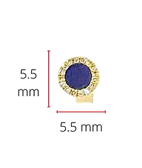 14K Yellow Gold 0.12cttw Lapis Lazuli and 0.09cttw Diamond Halo Stud Earrings