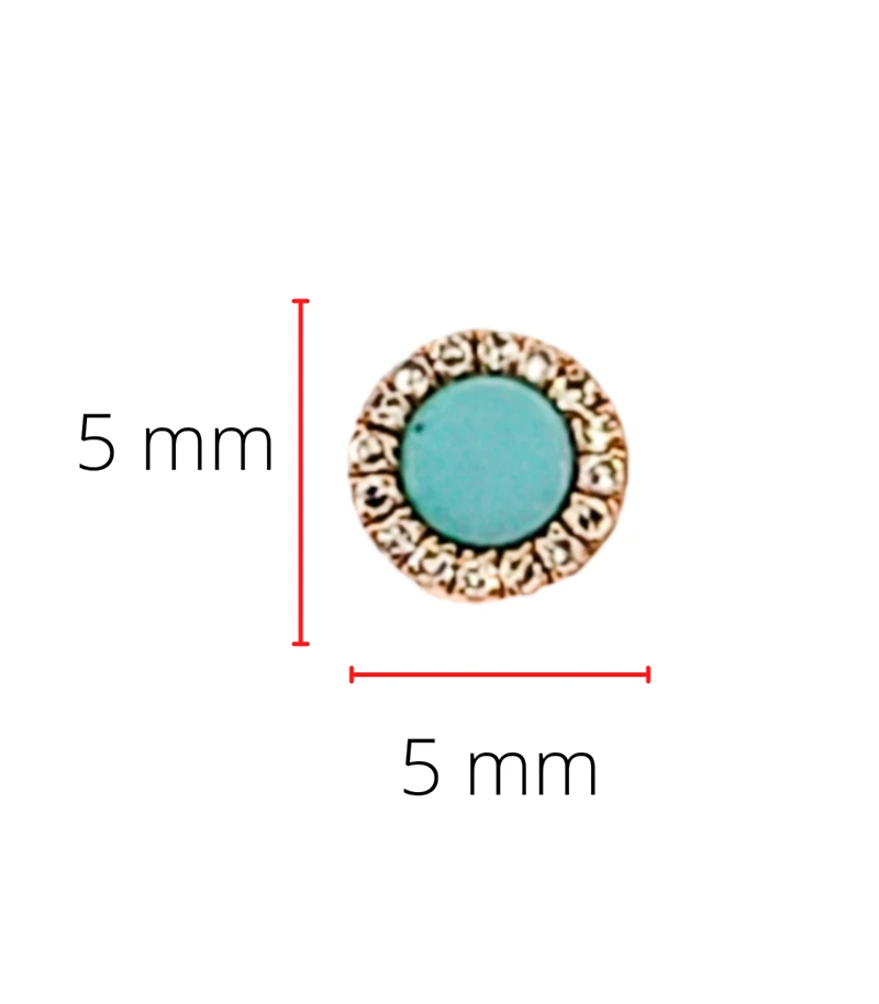 14K Rose Gold 0.12cttw Turquoise and 0.09cttw Diamond Earrings