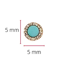 14K Rose Gold 0.12cttw Turquoise and 0.09cttw Diamond Earrings
