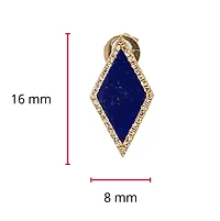 14K Yellow Gold 1.26cttw Lapis Lazuli and 0.18cttw Diamond Halo Stud Earrings