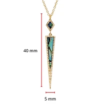 14K Yellow Gold Abalone Shell and 0.17cttw Diamond Necklace, 18"