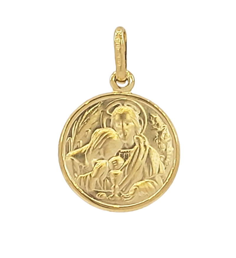 10K Yellow Gold Round Noah Charm -  14mm