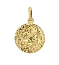 10K Yellow Gold Round Noah Charm -  14mm