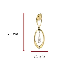 10K Yellow and White 0.15cttw Diamond Dangle Earrings