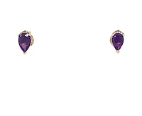 10K Yellow Gold Amethyst and Diamond Earrings