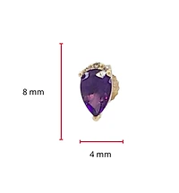 10K Yellow Gold Amethyst and Diamond Earrings