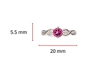 10K White Gold 0.45cttw Pink Tourmaline and 0.02cttw Diamond Ring, Size 7