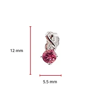 10K White Gold 0.90cttw Pink Tourmaline and 0.012cttw Diamond Stud Earrings with Butterfly Backings