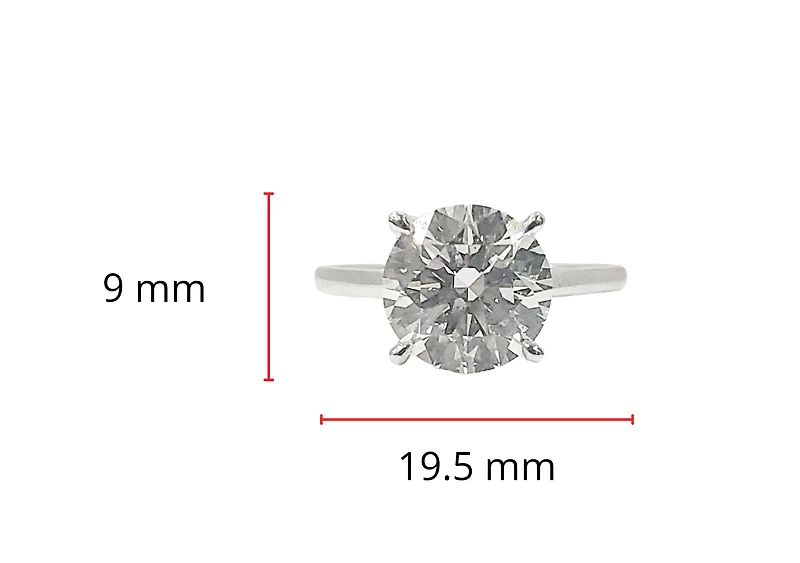 14K Gold 3.03cttw Lab Grown Round Brilliant Cut Diamond Ring - / White