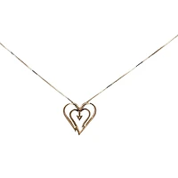 10K Yellow Gold 0.04cttw Canadian Diamond Heart Pendant, 18"