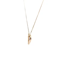 10K Yellow Gold 0.04cttw Canadian Diamond Heart Pendant, 18"