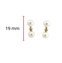 14K Yellow Gold 7-7.5mm Cultured Pearl Earring