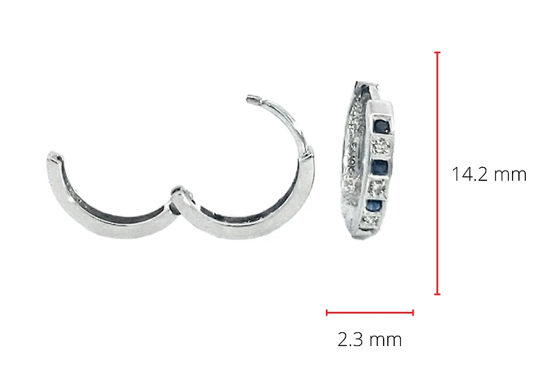 10K White Gold Sapphire and Diamond Earrings