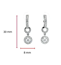 14K White Gold 0.93cttw Diamond Drop Earrings