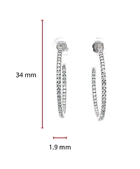 14K White Gold 0.74cttw Diamond Hoop Earrings