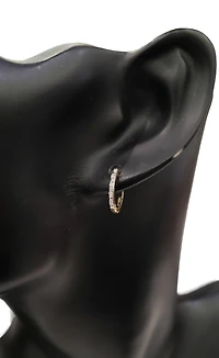 10K Gold 0.05cttw Diamond Hoop / Huggie Earrings