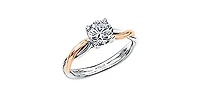 18K White & Rose Gold 0.60cttw Canadian Diamond Engagement Ring, size 6.5