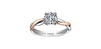 18K White & Rose Gold 0.60cttw Canadian Diamond Engagement Ring, size 6.5