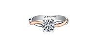 18K White & Rose Gold 0.60cttw Canadian Diamond Engagement Ring, size 6.5