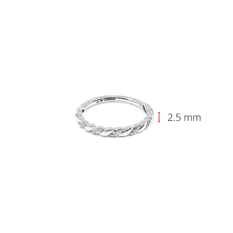 10K Gold 0.10cttw Diamond Stacking Ring / Band