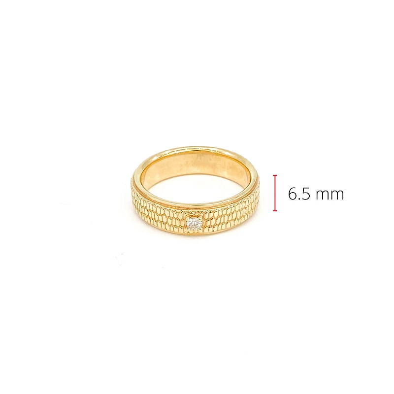 14K Yellow Gold 0.07cttw Canadian Diamond Gents Diamond Ring, size 10