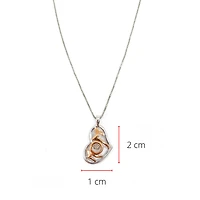 Sterling Silver & 10K Rose Gold 0.02cttw Diamond Mom Pendant, 18"