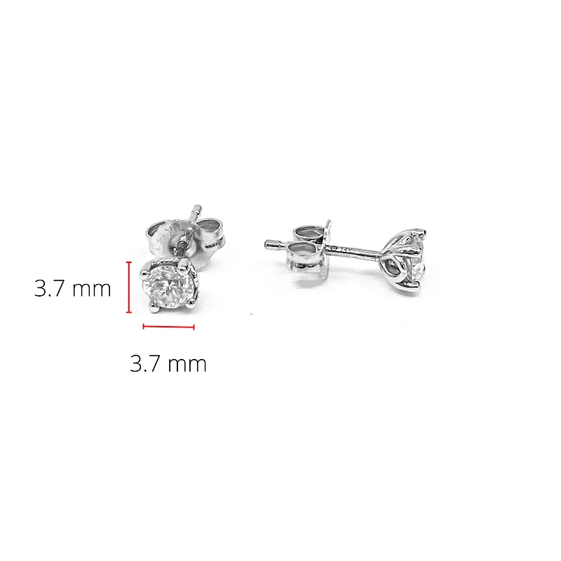 14K White Gold 0.25cttw Canadian Diamond Earrings
