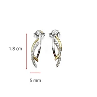 10K Yellow & White Gold 0.10cttw Diamond Dangle Drop Earrings