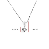 14K White Gold 0.17cttw Princess Cut Square Cut Canadian Diamond Necklace, 18”