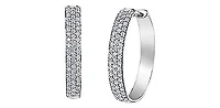 10K White Gold Diamond Hoop / Huggie Earring 0.50cttw