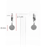 10K White Gold 0.30cttw Diamond Hoop Huggie Hinged Dangle Earrings