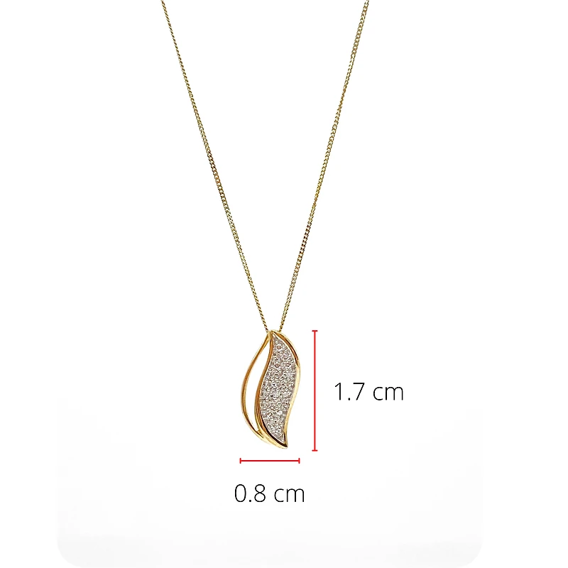 10K Yellow Gold 0.06cttw Diamond Pave Pendant, 18"