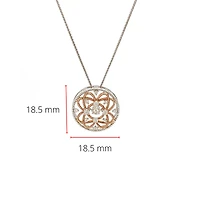 10K White & Rose Gold 0.35cttw Diamond Pendant, 18"