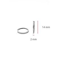 10K White Gold 0.05cttw Diamond Hoop Huggie Hinged Earrings