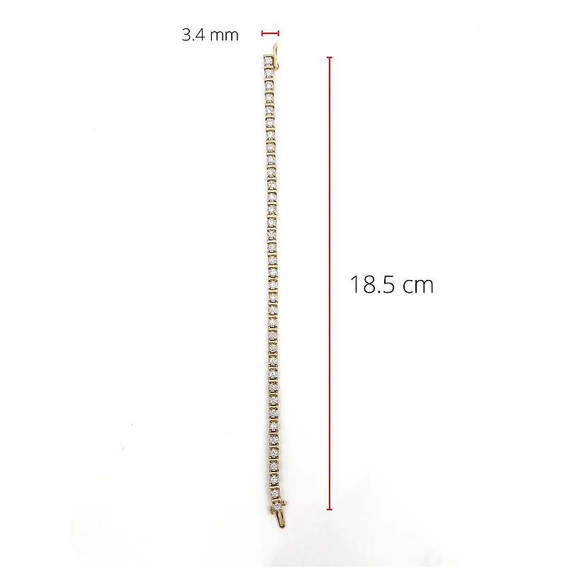 10K Yellow Gold 1.00cttw Diamond Tennis Bracelet, 7"