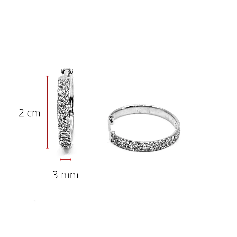 10K White Gold 0.50cttw Diamond Hoop Huggie Hinged Earring