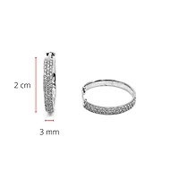10K White Gold 0.50cttw Diamond Hoop Huggie Hinged Earring