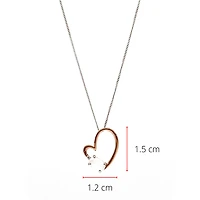 10K Rose & White Gold 0.60cttw Genuine Moonstone and 0.03cttw Diamond Heart Pendant, 18"