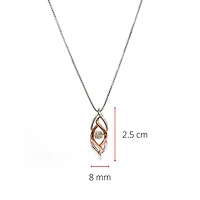 Sterling Silver and 10K Rose Gold 0.231cttw Diamond Pendant, 18"