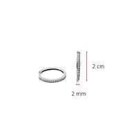 10K White Gold 0.50cttw Diamond Hoop Huggie Hinged Earrings