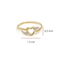 10K Yellow Gold 0.03cttw Diamond Heart Ring, size 6.5 - 4.5