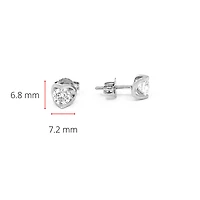 14K White Gold 1.00cttw Canadian Diamond Mezza Luna Earrings with Screw Backs