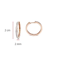 10K Rose Gold 0.25cttw Diamond Hoop Huggie Hinged Earrings