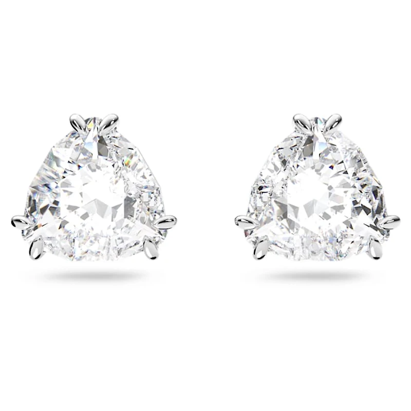Millenia Stud Earrings Trilliant Cut Crystal, White, Rhodium Plated - 5619498- Discontinued