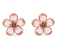 Swarovski Florere/Idyllia stud earrings, Flower, Pink, Gold-tone plated - 5656635/5689691 (SS)