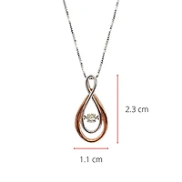 10K White & Rose Gold 0.10cttw Diamond Infinity Pendant, 18"