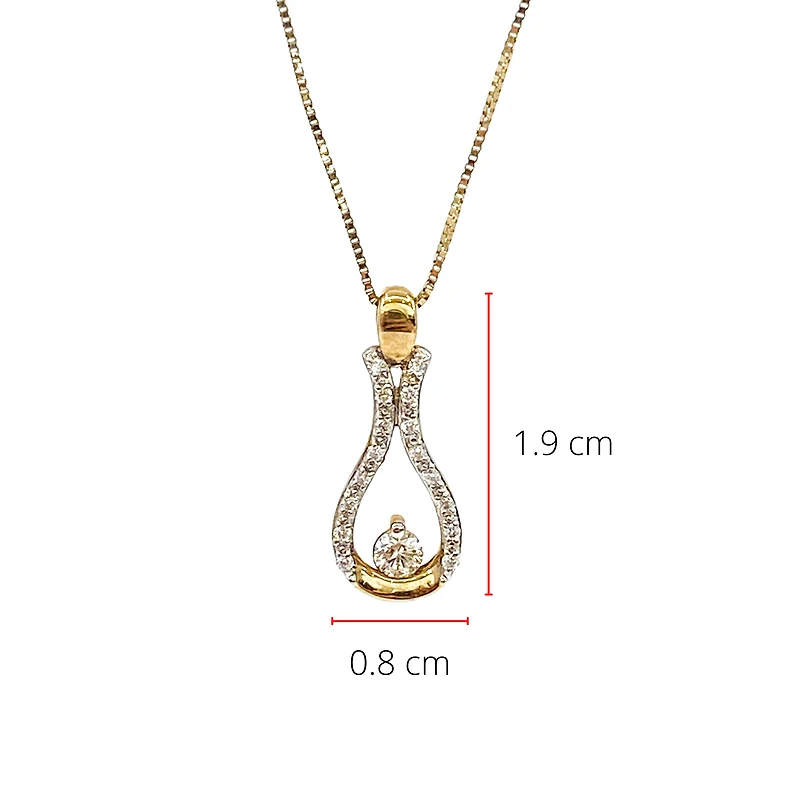 10K Yellow Gold 0.20cttw Canadian Diamond Pendant, 18"